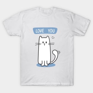 Cat with Love you phrase T-Shirt